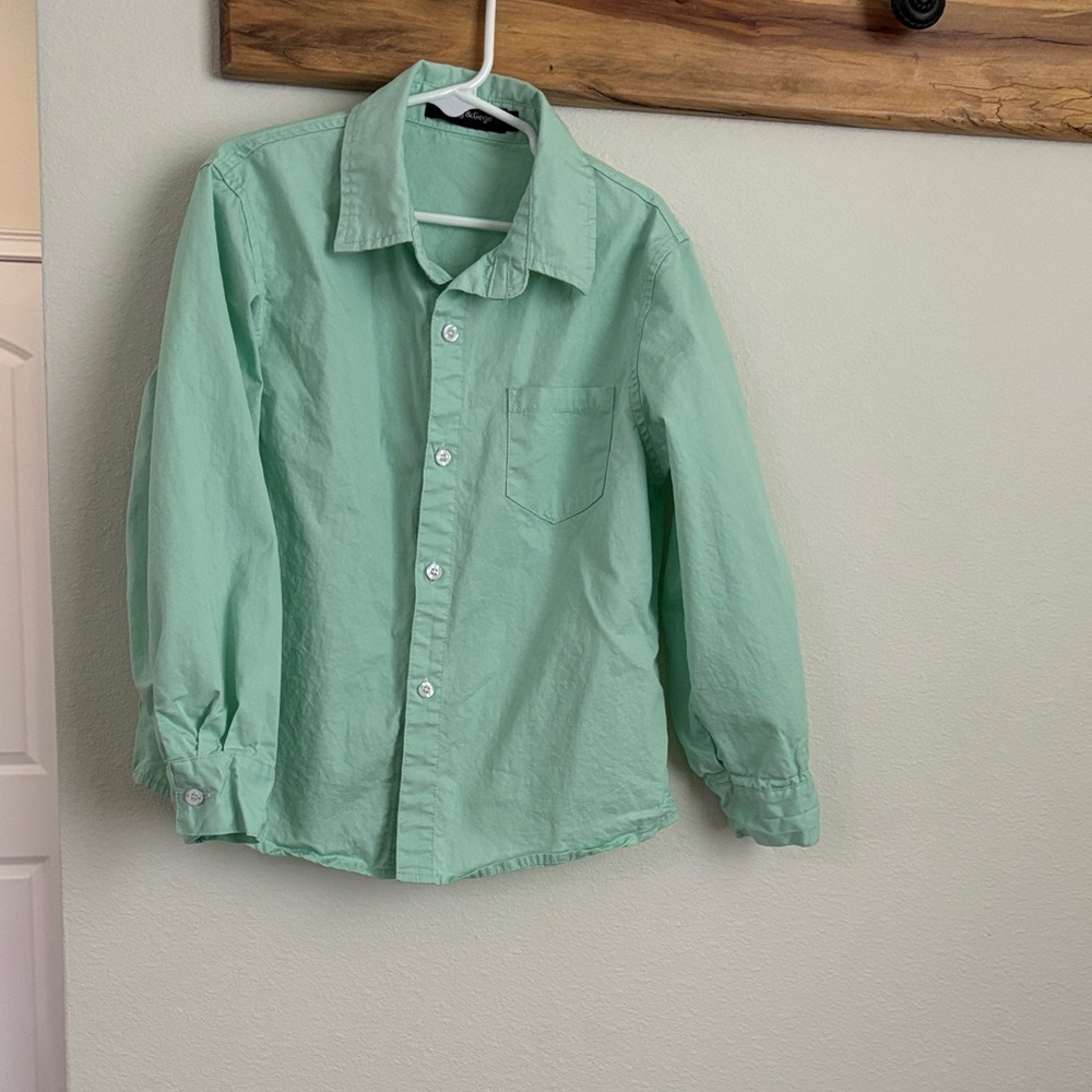 Mint Green Kids Button Down Shirt